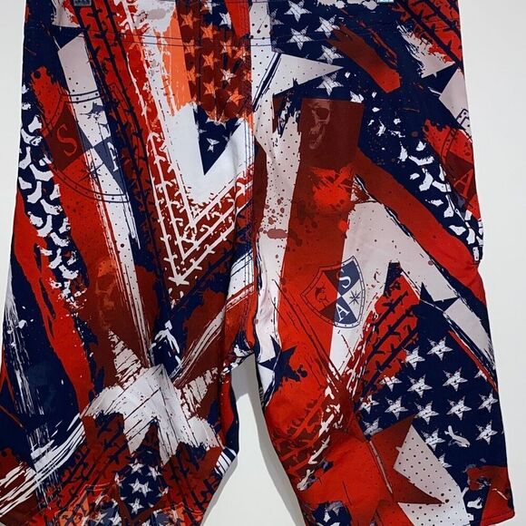 SA Co Men's Red Abstract Print Boardshorts Size 32 - Picture 6 of 16